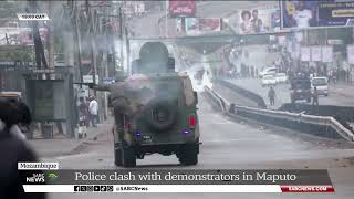 Police clash with demonstrators in Maputo Mozambique [upl. by Atte]