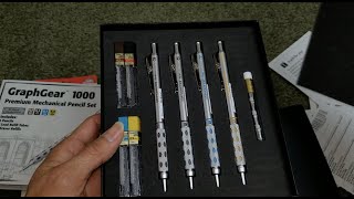 ASMR Pentel GraphGear 1000 Premium Mechanical Pencil Set amp More [upl. by Nylrehs]