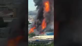 A massive explosion in China triggered extensive fires at a factory in the Zhongtang [upl. by Lasser]