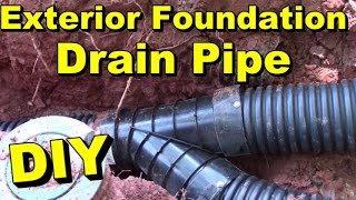 Foundation Waterproofing Footer Pipe Liquid Rubber Discharge to Daylight [upl. by Joye]