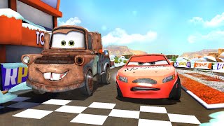 Disney Pixar Racing Video Game Cars 2 Mater Lightning McQueen  Piloto de carreras [upl. by Nottnerb]