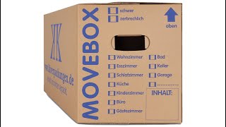 Umzugskartons Movebox 2wellig 40 Kg Traglast Aufbauanleitung [upl. by Disini]