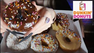 ASMR HUGE Dunkin Donuts Mukbang amp Coffee  Whispered Food Review food asmreating fastfood [upl. by Mill]