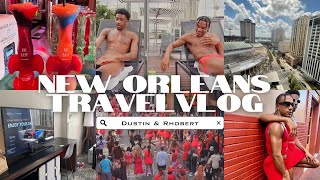 NEW ORLEANS TRAVEL VLOG RED DRESS RUN  BOURBON ST  HOTEL PROBLEMS POOL DAY amp MORE [upl. by Airetal]