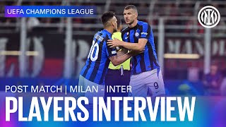 MILAN 02 INTER  DZEKO ONANA AND LAUTARO INTERVIEWS 🎙️⚫🔵 [upl. by Etteloc]