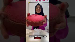 Do not throw your burnt cake  cake sponge demoulding  red velvet cake  no oven no premix cake [upl. by Aniles]