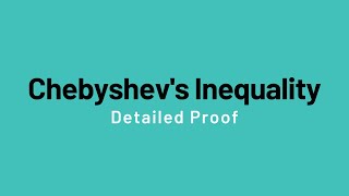 Chebyshevs Inequality [upl. by Aneryc]