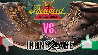 Thorogood heel boots vs IronAge heel Boots Moc Toe WorkBoots [upl. by Wilfred]