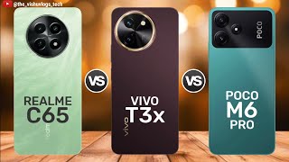 Realme C65 5G vs VIVO T3x vs POCO M6 Pro 5G  Price ⚡ Full Comparison 🔥 Which one is Better [upl. by Eraste]