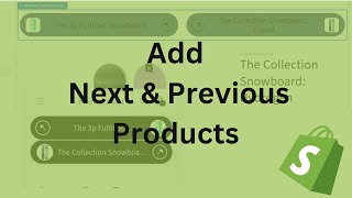 Add Next and previous product to shopify product page App free amp Easy [upl. by Volotta]