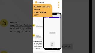 how To create an alert dialog with a checkbox list in Android tutorial techandroidalertdialog [upl. by Nail298]