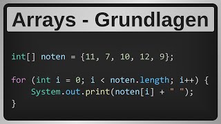 Java Einführung in Arrays Felder  Beispiel Notendurchschnitt [upl. by Giorgi]