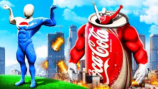 PEPSI MAN Vs GIANT COKE CAN In GTA 5 [upl. by Enneiluj819]