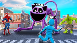 Npc Catnap vs Superhero vs Oggy In Overgrowth [upl. by Alle]