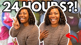 24Hour Chunky Crochet Sweater Challenge 🧶💨  Last Minute Rhinebeck Sweater [upl. by Oskar812]