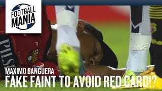 Maximo Banguera Fake Faint to Avoid Red Card [upl. by Yelsnik]