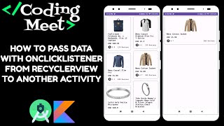 How to Pass Data with OnClickListener from RecyclerView to Another Activity  Android Studio Kotlin [upl. by Saylor690]