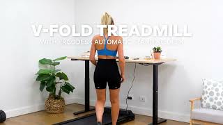 Lifespan Fitness VFOLD Treadmill with ErgoDesk Automatic Standing Desk [upl. by Iveel]