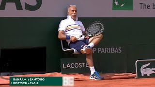 FUNNIEST Tennis Match EVER You Wont Stop Laughing 3 Mansour Bahrami Trick Shots [upl. by Ahsilyt]