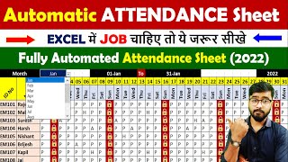 🔥 Fully Automated Attendance Sheet in Excel  Attendance Sheet in Excel  MS Excel [upl. by Nnyltiac30]