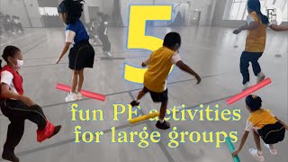 5 fun PE activities for large groups  pegames  physedgames  physicaleducationgames [upl. by Lekcar695]