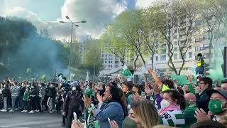 Receção dos adeptos ao autocarro da equipa do Sporting CP no jogo contra o Boavista [upl. by Cassandra]