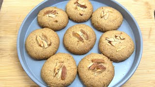 गव्हाच्या पीठापासून बनवलेली पौष्टिक बिस्किट बटर मैदा तेल न वापरता Healthy Wheat Almond Biscuits [upl. by Tennaj]