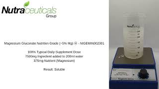 Magnesium Gluconate Nutrition Grade 5 Mg Ⓗ Solubility Test [upl. by Touber418]