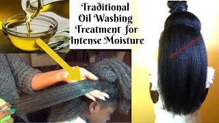 Omg Use the Traditional Oil Washing Treatment  Oil Rinse amp Enjoy extreme moisture knotless hair [upl. by Tterej]