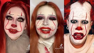 Pennywise makeup  Tiktok halloween compilation [upl. by Dviad]