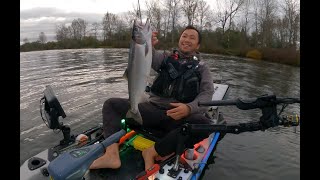 Snohomish River Kayak Fishing October 2024  Broken rod and getting sealed for fish limits [upl. by Aivilys]