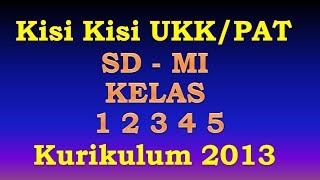 KUMPULAN KISI KISI PAT SD MI KELAS 1 2 3 4 5 Th 2019 [upl. by Whitnell481]