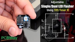 Adjustable SingleDual LED Flasher Using 555 Timer IC [upl. by Melan]