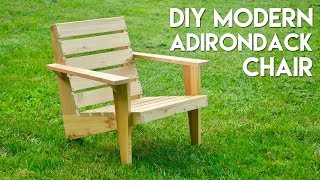 DIY Modern Adirondack Chair  How To Build  Woodworking [upl. by Nylyahs745]