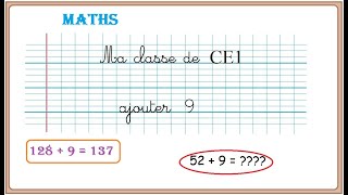 Maths CE1 ou CE2 ajouter 9 [upl. by Enytnoel335]