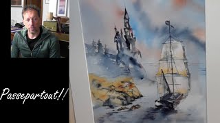 Passepartout per i tuoi acquerelli  tutorial facile Easy watercolor demo [upl. by Anerb561]