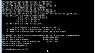 DOS COMMAND TO CONVERT DRIVE FAT32 INTO NTFS WITHOUT LOSING DATA [upl. by Swain374]