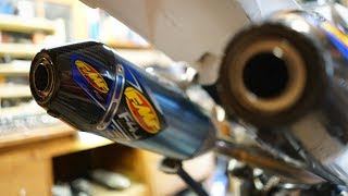 Honda CRF450R Exhaust Comparison Stock vs FMF 41 RCT Full Titanium [upl. by Jemine393]