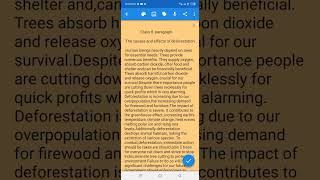 Class 8Paragraph deforestation foryou followforfollowback English class [upl. by Romelda691]