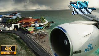 4K KLM 777200ER  Amsterdam Schiphol to St Maarten Full Flight  Microsoft Flight Simulator 2020 [upl. by Breech404]