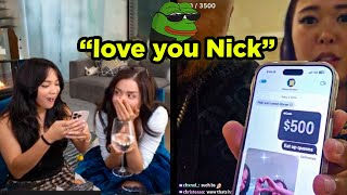 Nick Sends 500 to Pokimane amp Cinna for Dinner [upl. by Eustacia]