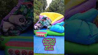 Jungle🦁🐯 Bouncy Castle With Slide bouncy bouncyhouse fun bouncehouse jungle [upl. by Idihsar]