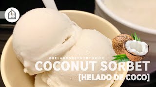 How to Make Puerto Rican Helado de Coco COCONUT ICE CREAM easy  Home with a Blender  by HCC [upl. by Kelwen]