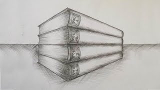 How to Draw a Stack of Books  book drawing  drawing for beginners [upl. by Rumilly]