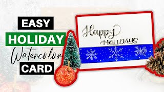 Easy DIY Holiday Hand Lettered Card with Snowflake doodles [upl. by Rothschild]