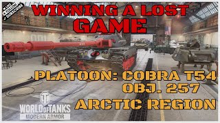 World of Tanks Console WINNING A LOST GAME Cobra T54 OBJ 257 WOTC EPIC created by JBMNTSVK [upl. by Ybeloc494]