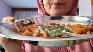 YOĞURTLU SALÇALI MANTI ASMR  MUKBANG  SOHBETLİ  SİZ NE DÜŞÜNÜYORSUNUZ   TÜRKÇE ASMR [upl. by Rabbaj]