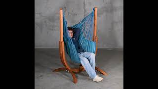 La Siesta Udine Wooden Outdoor Hammock Chair Stand [upl. by Donoghue217]