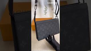 LOUI VUITTO Black Monogram Leather Gaston Wearable Wallet Shoulder Bag louisvuitton fashion [upl. by Holcomb]