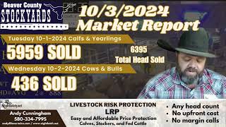 1032024  Cattle Market Report  Beaver County Stockyards [upl. by Ynohtna]